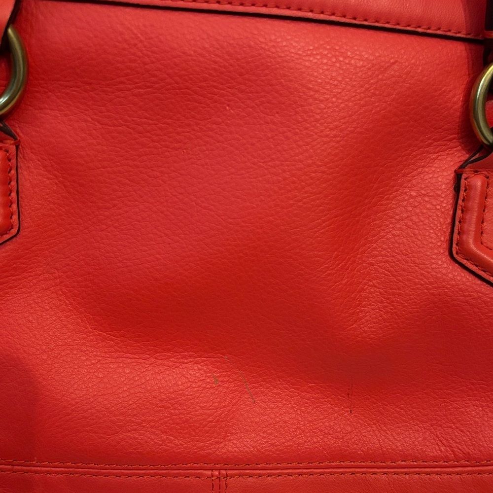 Coach Handbag Campbell Leather Small Flap Satchel Crossbody Hot Orange F27231 - Picture 5 of 12